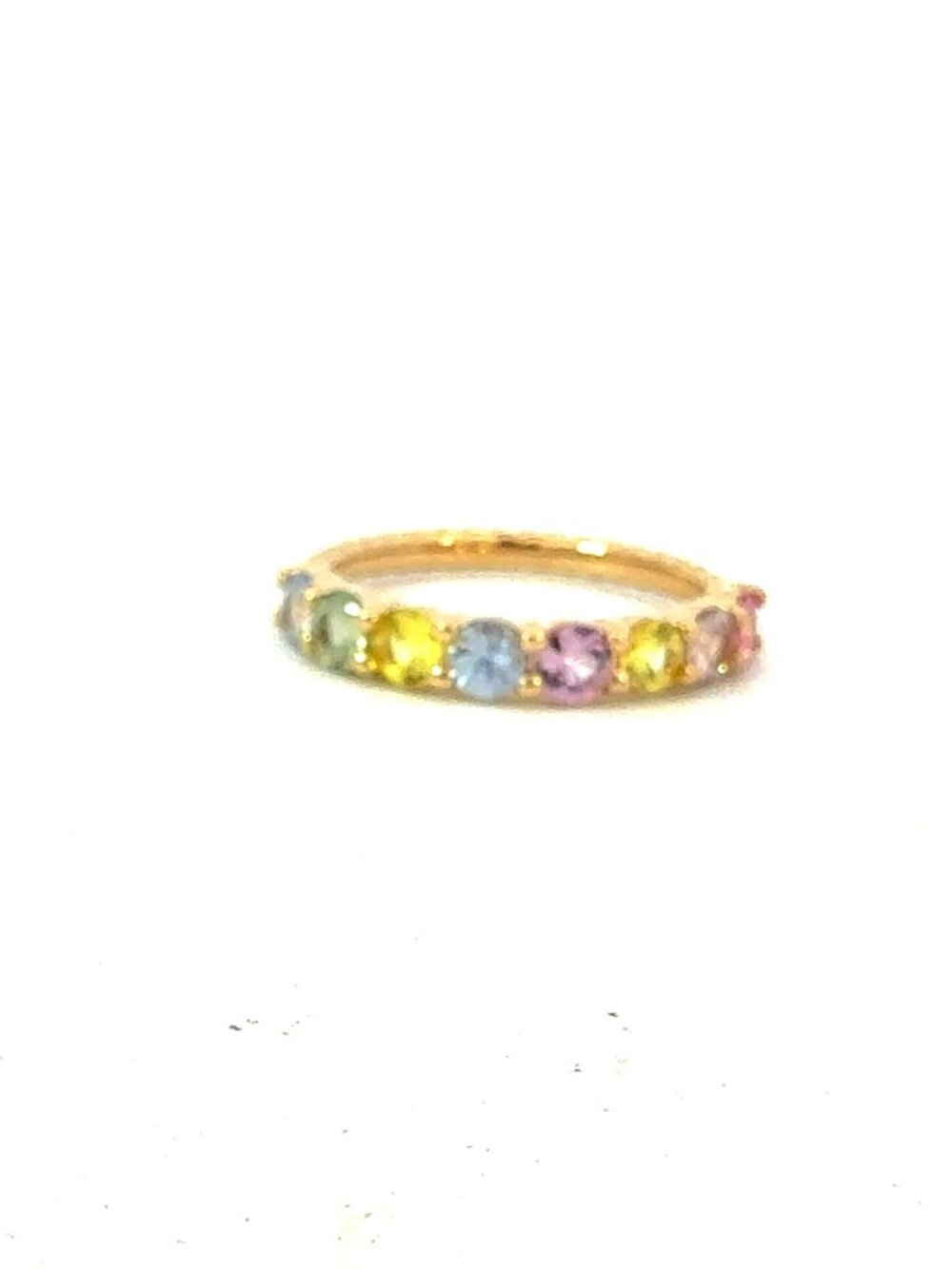Natural Multicolor Sapphire Ring Size 6.5 14k Gold 1.08 TCW Certified 601233